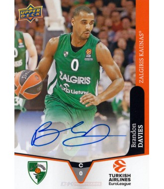 Goodwin Champions 2019 Turkish Airlines EuroLeague Autographs Brandon Davies (Zalgiris Kaunas)